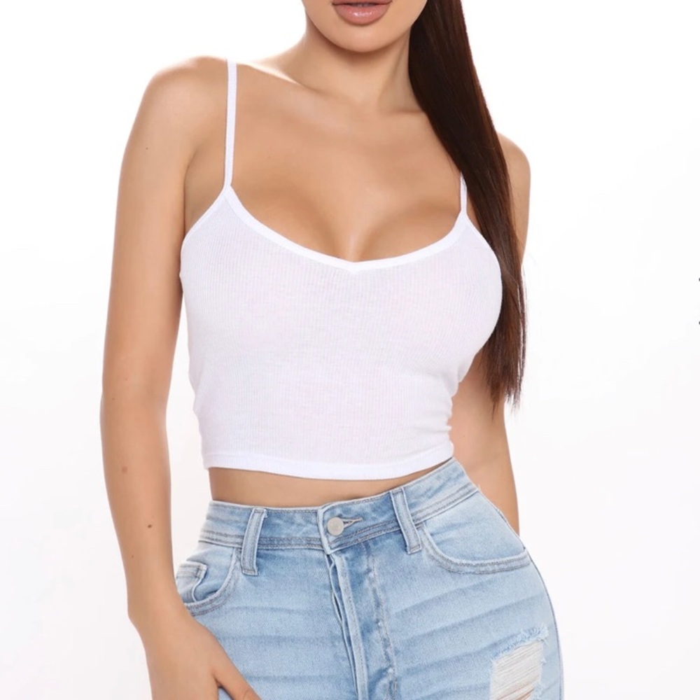 FashionNova White Tank Crop